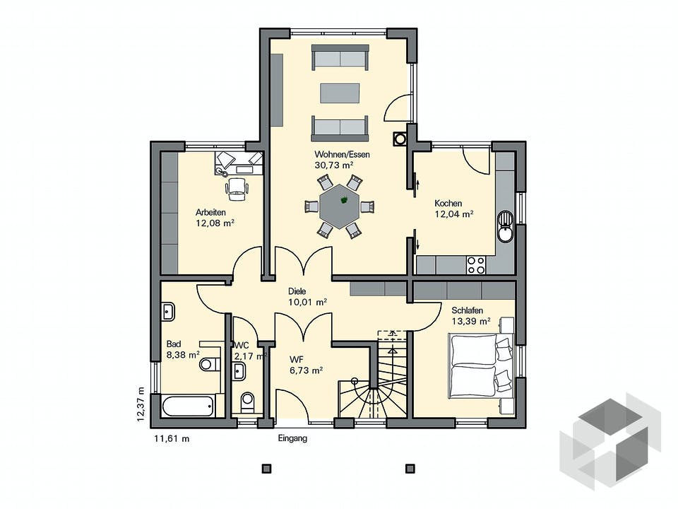 Kundenhaus Tengelmann von Zaunmüller Massivhaus Grundriss
