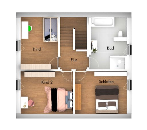 Fertighaus Konzepthaus Donauwald von Ziegler Haus Schlüsselfertig ab 269000€, Satteldach-Klassiker Grundriss 2