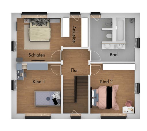 Fertighaus Konzepthaus Hammerberg von Ziegler Haus Schlüsselfertig ab 309000€, Satteldach-Klassiker Grundriss 2