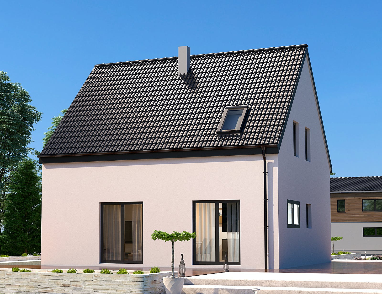 Fertighaus Konzepthaus Hohenthan von Ziegler Haus Schlüsselfertig ab 275000€, Satteldach-Klassiker Außenansicht 1