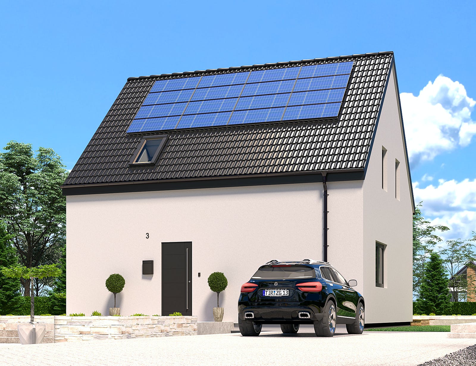 Fertighaus Konzepthaus Hohenthan von Ziegler Haus Schlüsselfertig ab 275000€, Satteldach-Klassiker Außenansicht 2