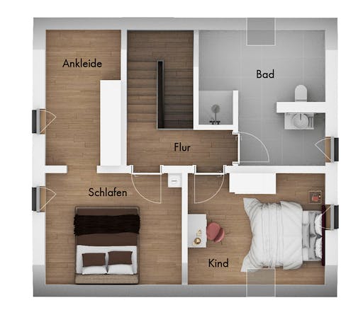 Fertighaus Konzepthaus Hohenthan von Ziegler Haus Schlüsselfertig ab 219000€, Satteldach-Klassiker Grundriss 2