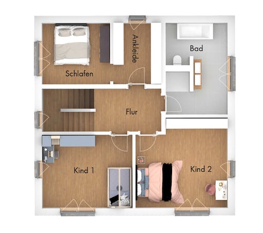Fertighaus Konzepthaus Königshütte von Ziegler Haus Schlüsselfertig ab 329000€, Stadtvilla Grundriss 2