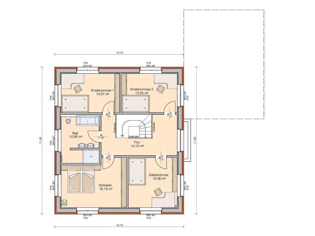 Fertighaus Stadvilla Klassisch von Zimmerer-Profibau Schlüsselfertig ab 570000€, Stadtvilla Grundriss 2