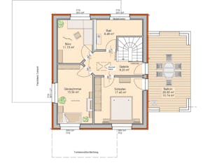 Fertighaus Stadthaus Klassisch von Zimmerer-Profibau Schlüsselfertig ab 510000€, Satteldach-Klassiker Grundriss 2