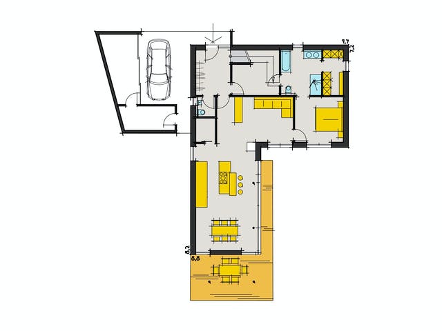 Fertighaus Modern Landhaus 02 von Zimmerer-Profibau, Satteldach-Klassiker Grundriss 1