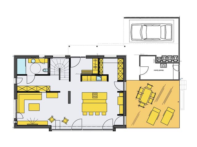 Fertighaus Design Haus 01 von Zimmerer-Profibau, Satteldach-Klassiker Grundriss 1