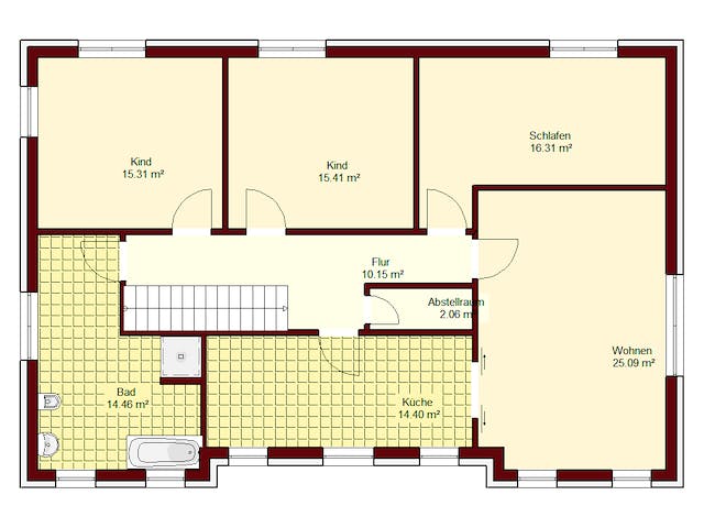 Massivhaus Generationenhaus Spandau von NEWE-Massivhaus Schlüsselfertig ab 370180€, Stadtvilla Grundriss 2